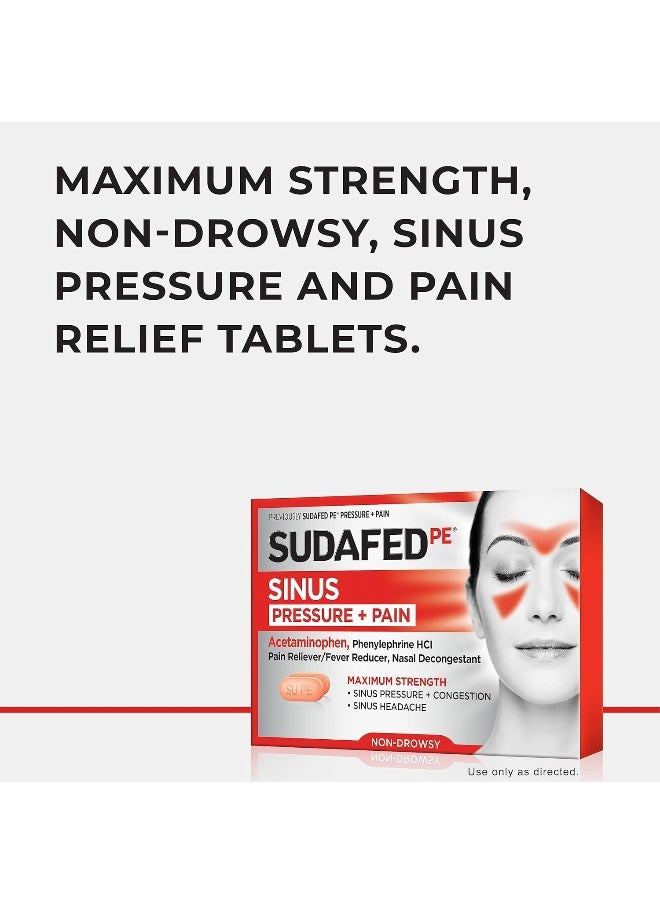 Sudafed Sudafed PE Sinus Pressure + Pain Relief Maximum Strength Non-Drowsy Decongestant, 24 ct  - Image 2