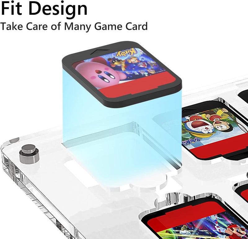 Geekria Game Card Case Compatible Nintendo Switch 27 Cartridge Slots Holder Protective Shockproof Display Cabinet Game Card Case Transparent Acrylic Game Storage Box Compatible Switch NS NX - Image 3