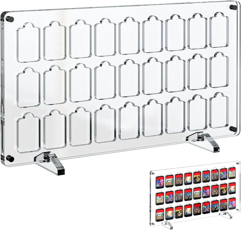 Geekria Game Card Case Compatible Nintendo Switch 27 Cartridge Slots Holder Protective Shockproof Display Cabinet Game Card Case Transparent Acrylic Game Storage Box Compatible Switch NS NX - Image 1