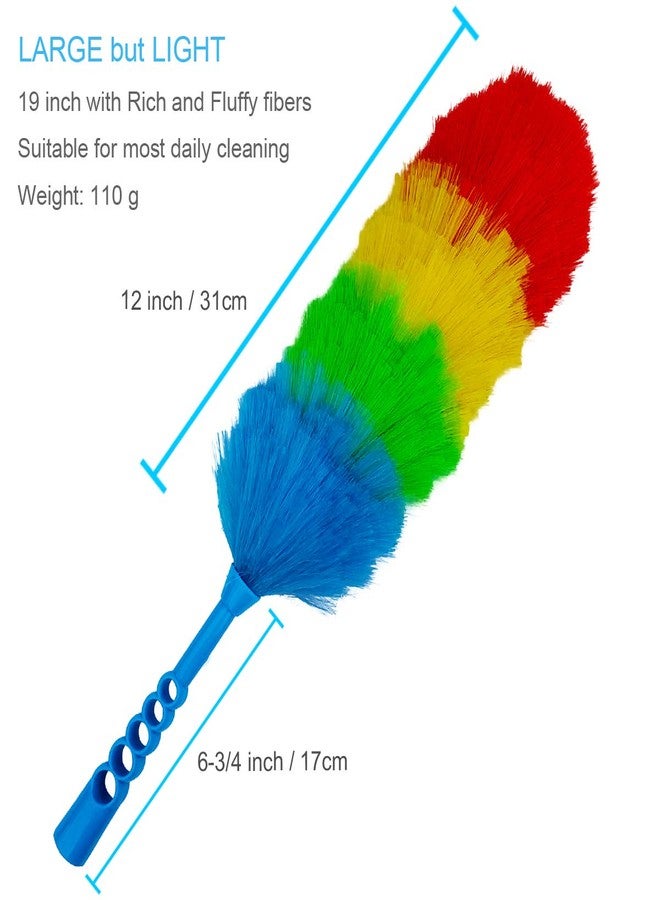 Tockrop 2 Pack Upgrade 19” Static Duster Beandable and Washable - More Fibers Bigger Head Less Loss of Fiber Duster - Image 2
