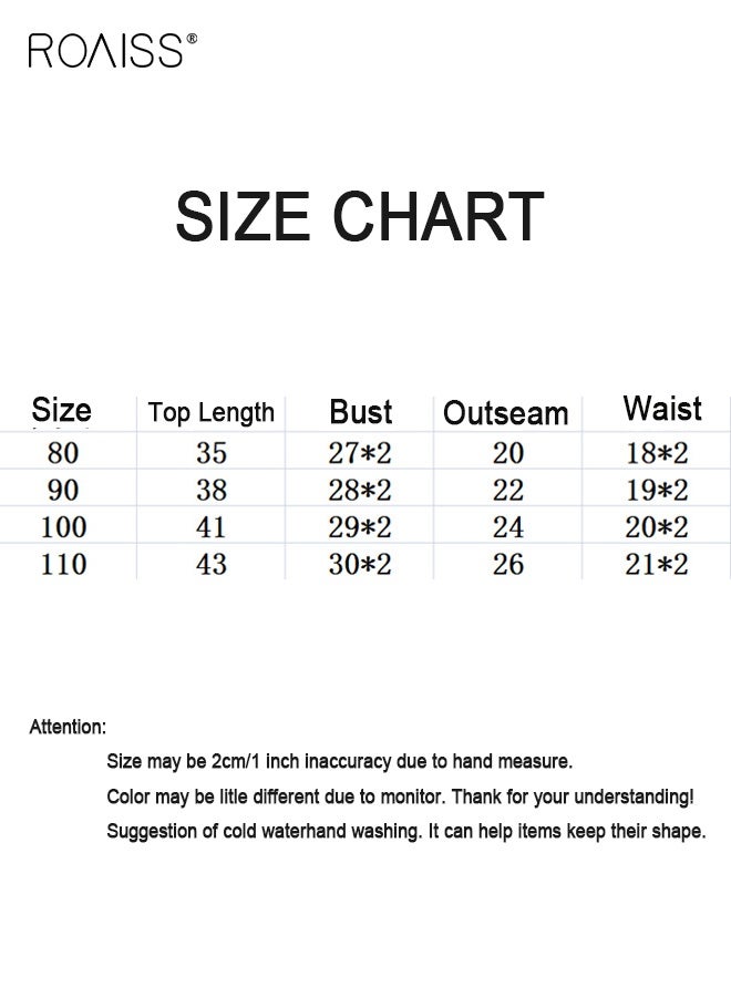 roaiss Toddler Girls Adorable T-shirt and Shorts Set, Stylish Summer Outfit with Sleeveless Top and Solid Shorts, 2 Piece Comortable Clothing Set for Little Girls  - Image 5