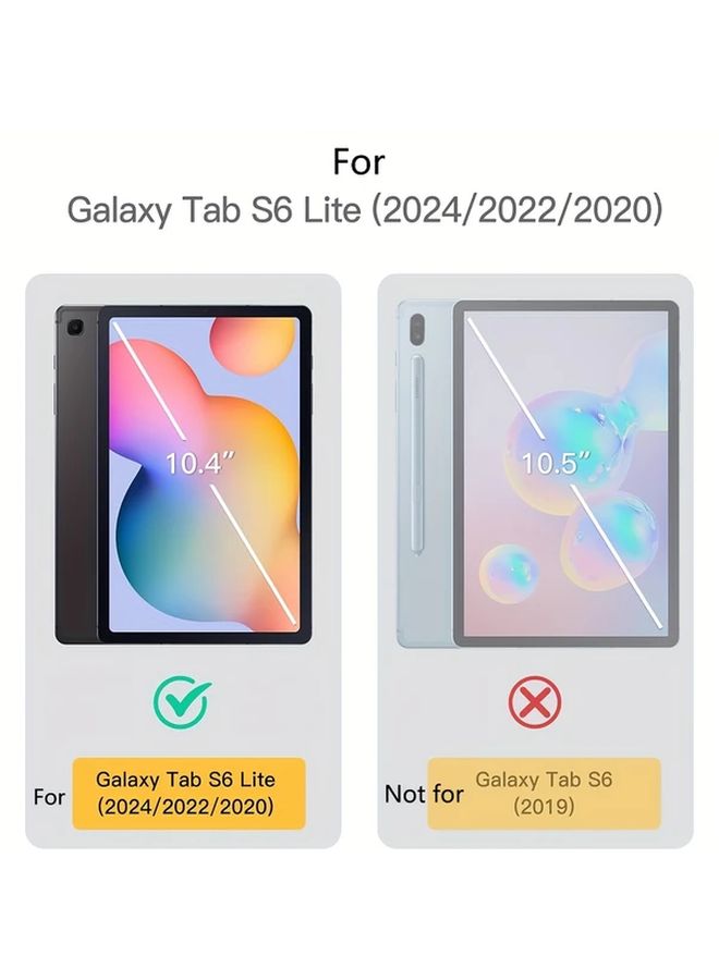 غطاء واقي لجهاز Galaxy Tab S6 Lite مقاس 10.4 بوصة مع ظهر ناعم أملس باللون الأسود الغامض - Image 3