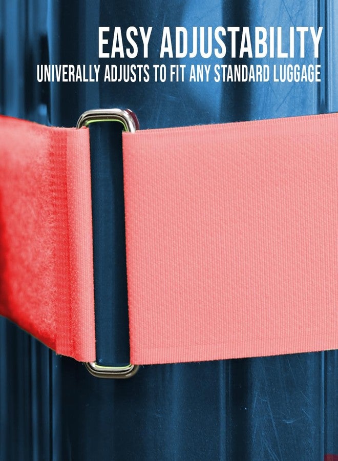 Boxer 4 Pack Velcro Luggage Straps for Travel, Heavy Duty Velcro, Easy to Use and Adjust - TSA Approved (Red - Neon Gren) - Image 2