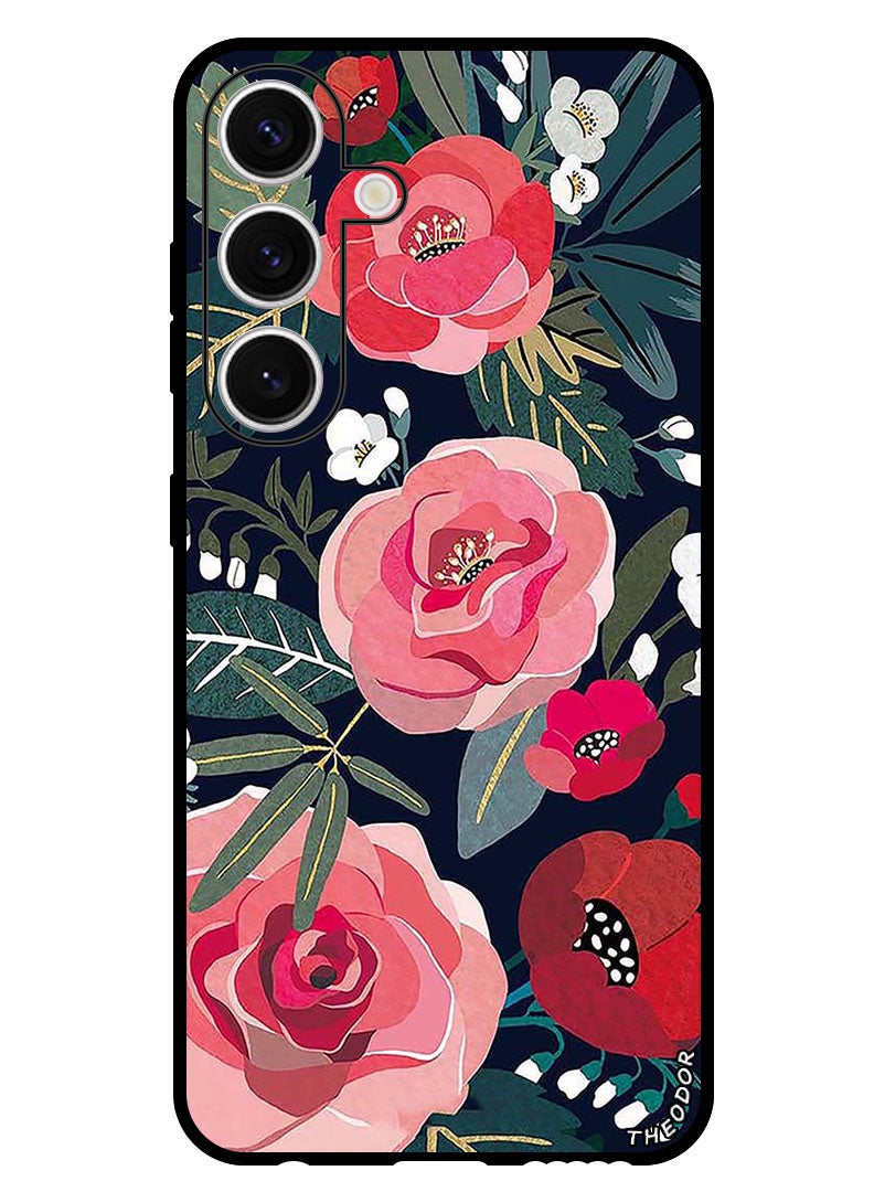 Theodor Protective Case Anti Scratch Shock Proof Bumper Cover For Samsung Galaxy S24 Plus Flowers and leaves - Image 1