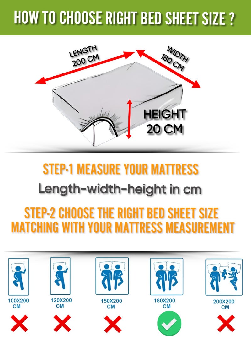 Blueberry Light Grey Striped Sheets Set Deep Pockets Machine Washable Soft Cotton180x200+20cm - Image 3