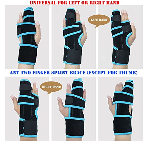 GREUS 2 Finger Splint Brace Hand Wrist Support Universal for Left or Right Hand Two Trigger Finger Splint Adjustable Finger Straightening Immobilizer for Boxer Fractures Arthritis Mallet Finger Sprains Metacarpal Fractures Broken Fingers Pain Relief - Image 5