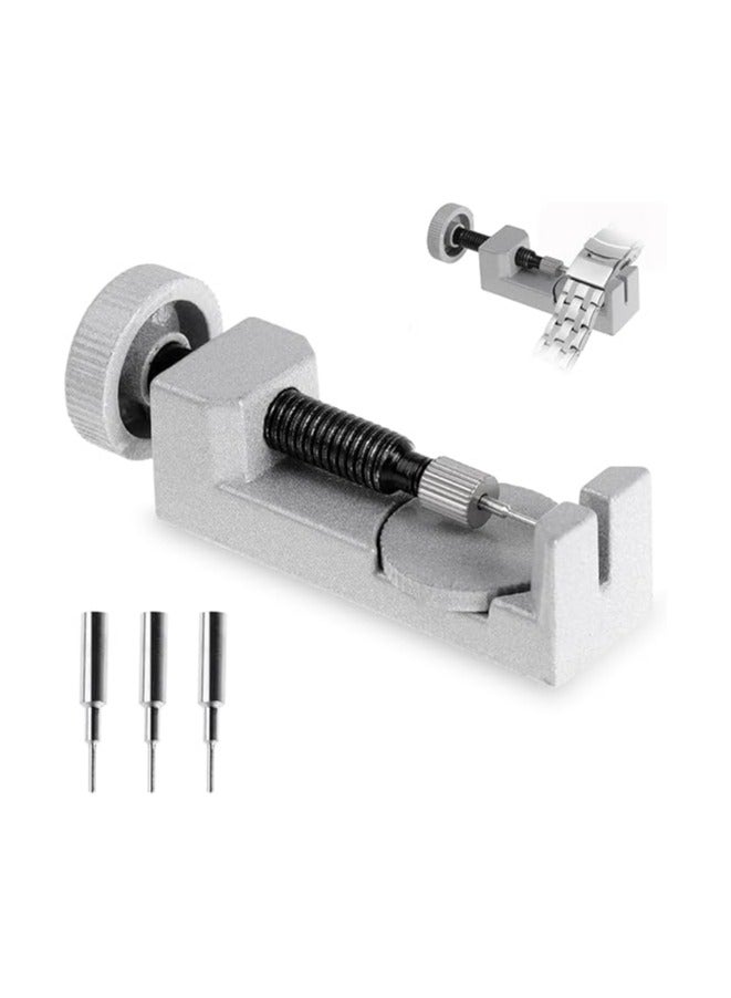 Watch Link Removal Tool Kit Watch Band Strap Link Pin Remover Metal Watch Pin Removal Tool with 3 Extra Pins Watch Bracelet Sizing Adjustment for Watch Strap Link Pin Removal(Sliver) - Image 1