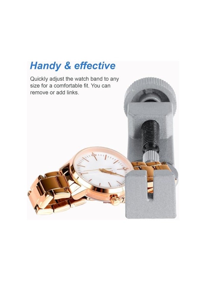 Watch Link Removal Tool Kit Watch Band Strap Link Pin Remover Metal Watch Pin Removal Tool with 3 Extra Pins Watch Bracelet Sizing Adjustment for Watch Strap Link Pin Removal(Sliver) - Image 4