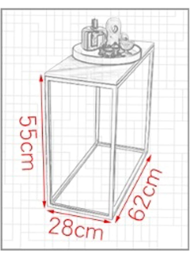 YINZUO Modern Marble Coffee Side Table with Metal Frame and Welding Joint, No Assembly Required, Elegant Tea Table for Living Room and Bedroom (Design 4) - Image 2