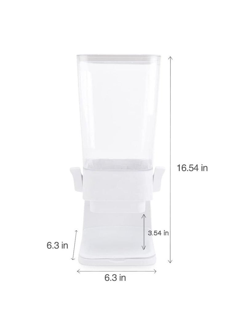 Cereal Dispenser Countertop, Large Capacity Rice Dispenser Cereal Container Storage, Not Easy to Crush Food, Dry Food Dispenser for Rice, Candy & Snack (5000ml) (White)