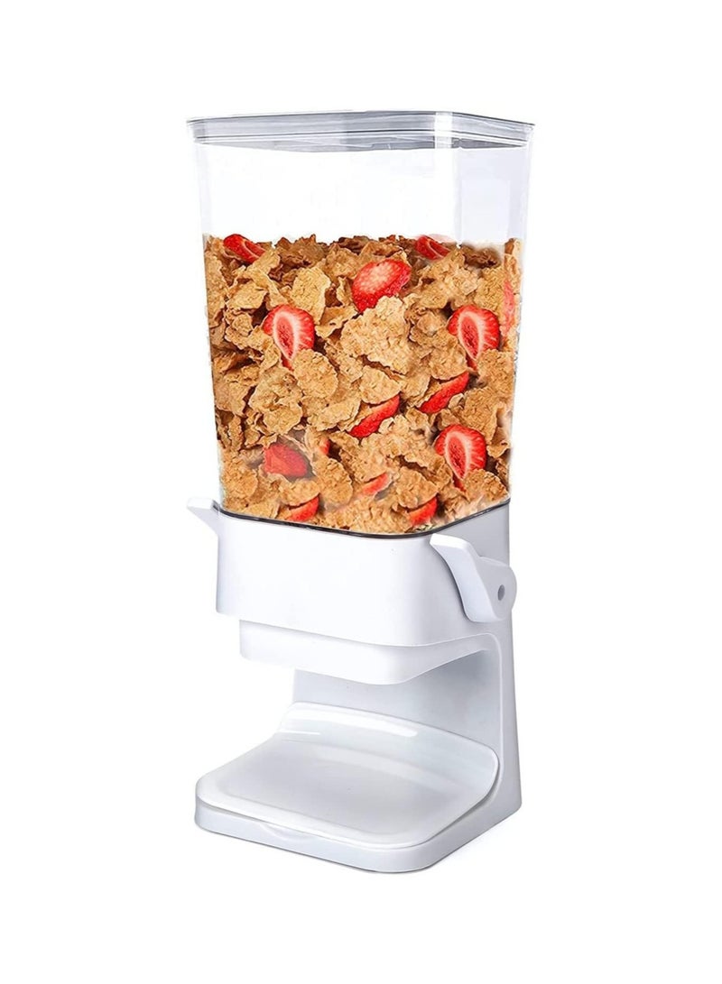 Cereal Dispenser Countertop, Large Capacity Rice Dispenser Cereal Container Storage, Not Easy to Crush Food, Dry Food Dispenser for Rice, Candy & Snack (5000ml) (White)