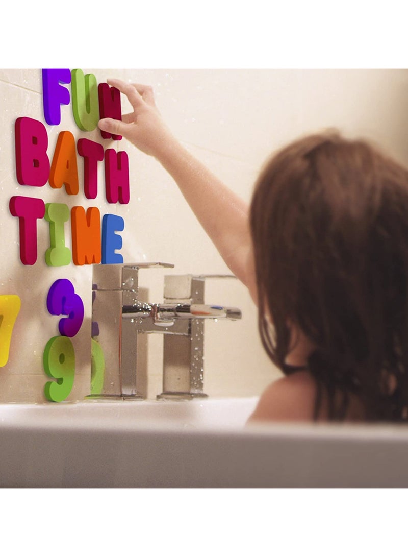 36Pcs Alphabet Number Bath Toys for Kids Soft EVA Foam Baby Bath Toy Set with 26 Letters Early Learning Educational Water Toys 3D Puzzle Bathtub Toys for Toddlers - Image 4