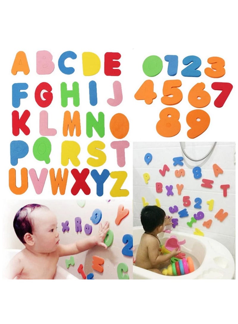 36Pcs Alphabet Number Bath Toys for Kids Soft EVA Foam Baby Bath Toy Set with 26 Letters Early Learning Educational Water Toys 3D Puzzle Bathtub Toys for Toddlers - Image 5