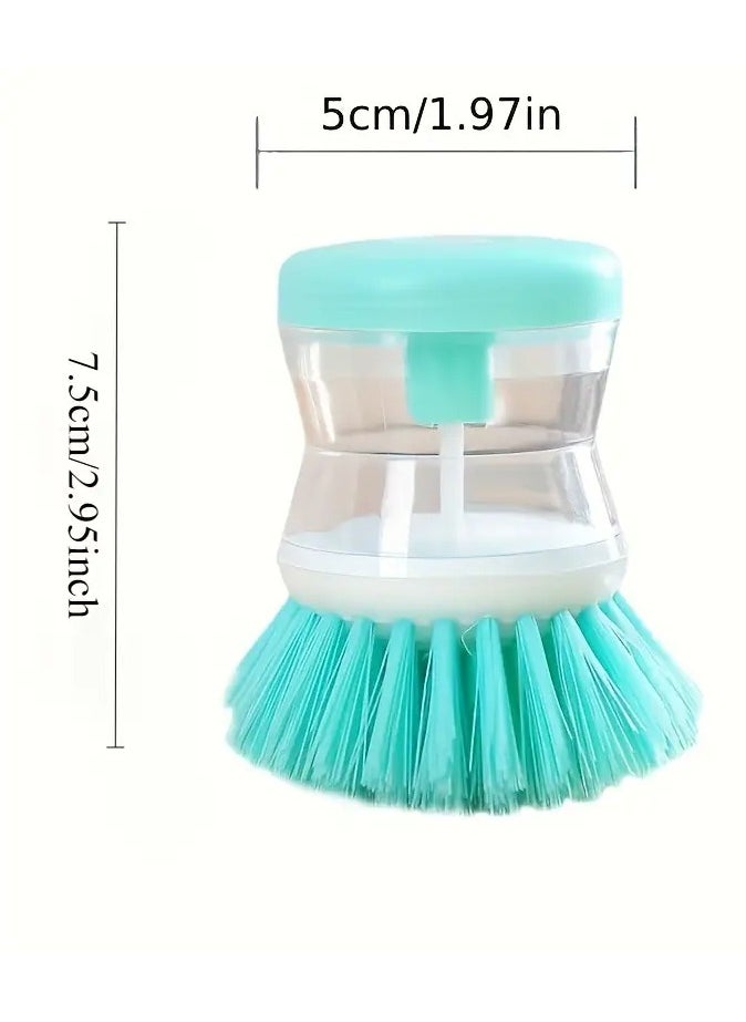 Ucanbe - 2 pcs Portable Soap Dispenser Palm Brush, Easy Press PVC Kitchen Scrubber - Manual Dishwashing Tool for Pots and Pans, No Battery Required, Manual Soap Dispenser Ergonomic Design  PVC Construction, Soap Dispenser for Kitchen Sink - Image 1