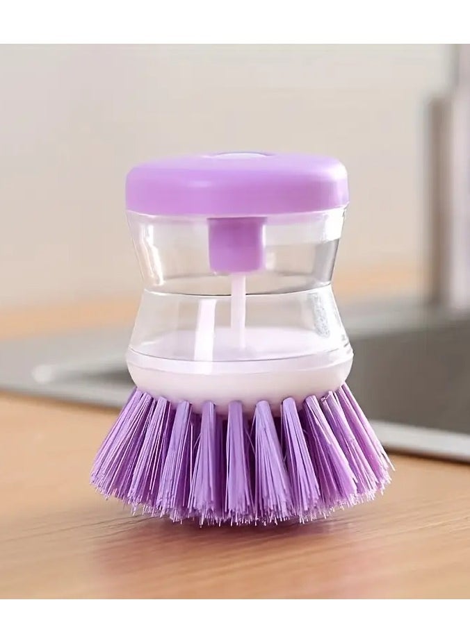 Ucanbe - 2 pcs Portable Soap Dispenser Palm Brush, Easy Press PVC Kitchen Scrubber - Manual Dishwashing Tool for Pots and Pans, No Battery Required, Manual Soap Dispenser Ergonomic Design  PVC Construction, Soap Dispenser for Kitchen Sink - Image 1
