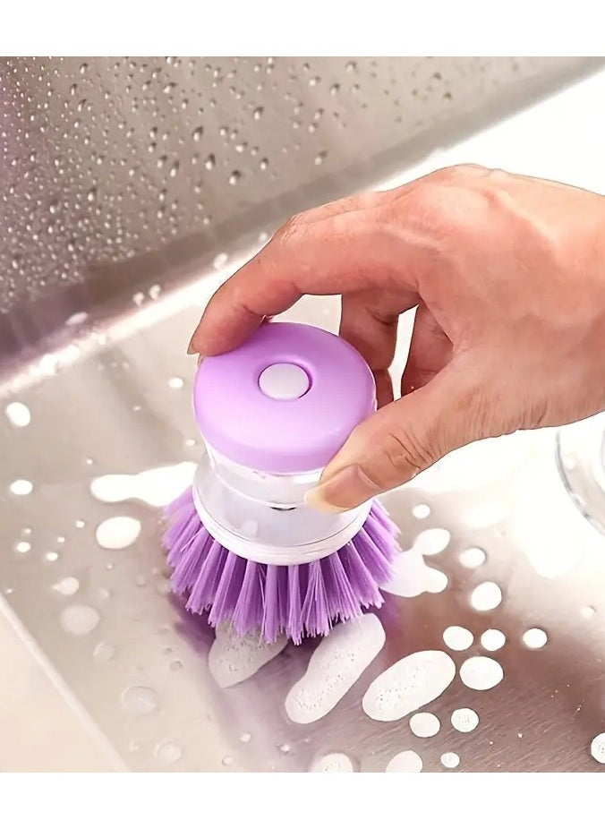 Ucanbe - 2 pcs Portable Soap Dispenser Palm Brush, Easy Press PVC Kitchen Scrubber - Manual Dishwashing Tool for Pots and Pans, No Battery Required, Manual Soap Dispenser Ergonomic Design  PVC Construction, Soap Dispenser for Kitchen Sink - Image 1