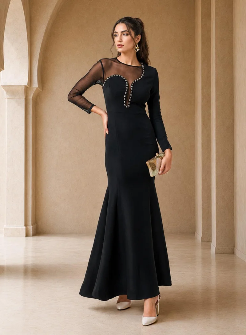 Threadz by Ajooni Long Sleeve Bodycon Maxi Dress