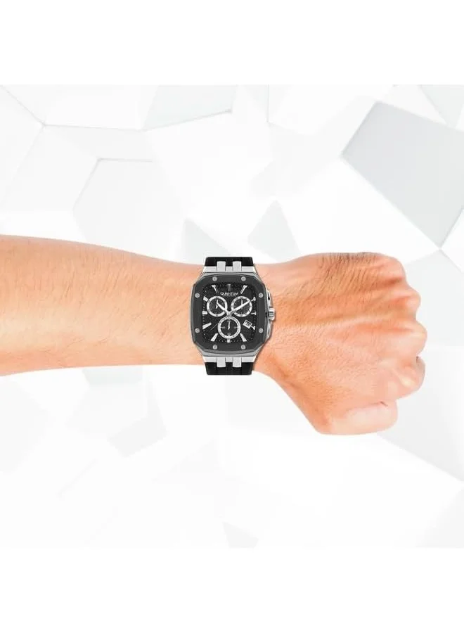 Quantum  QUANTUM Men's Watch, Chronograph Display and Silicone Strap - HNG1033.351, Black for Men | Best Price UAE