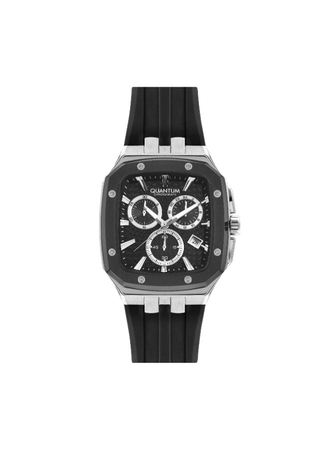 Quantum Men's Chronograph Display Watch With Black Silicone Strap - HNG1033.351  - Image 1