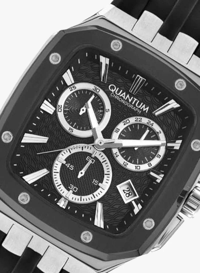 Quantum  QUANTUM Men's Watch, Chronograph Display and Silicone Strap - HNG1033.351, Black for Men | Best Price UAE