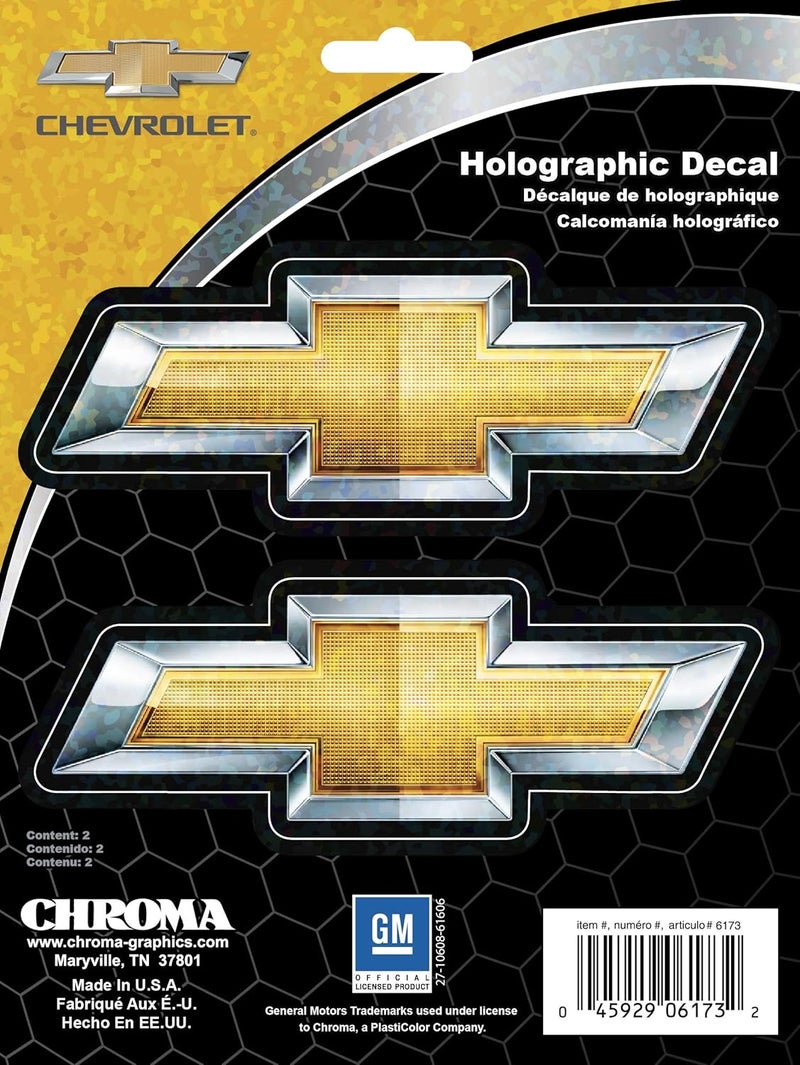 Chroma Graphics 6173 Chevrolet Bowties Holographic Stick Onz Decal - Image 1