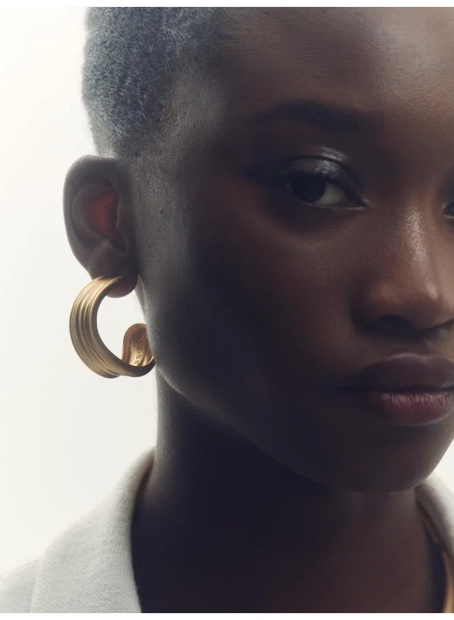 REISS Flavia: Fluid Hoop Earrings