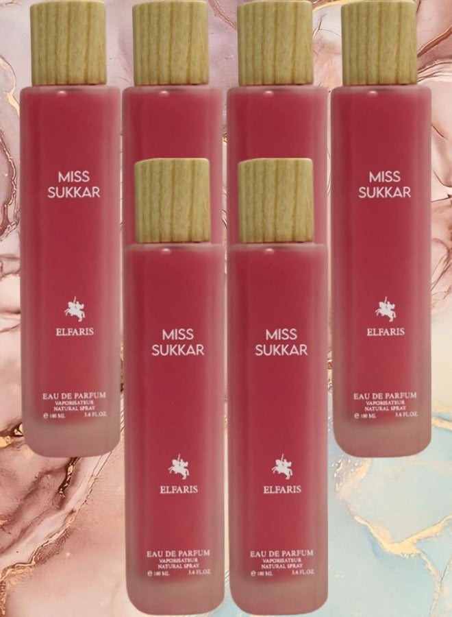 Fares 6 Pieces Miss Sukkar ElFaris EDP 100ML - Image 1
