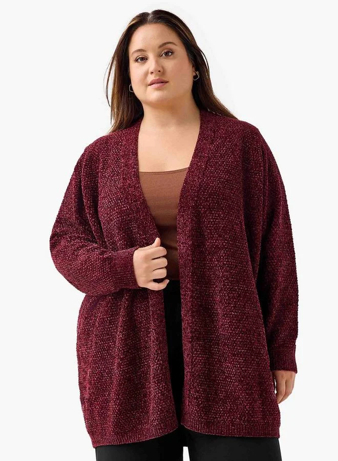 Ulla Popken Ulla Popken Textured Knit Cardigan