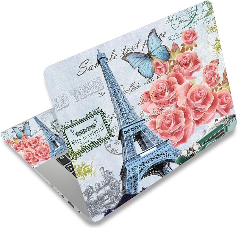 icolor Laptop Skin Sticker Decal, Eiffel Tower 12 13 13.3 14 15 15.4 15.6 inch Laptop Skin Sticker Cover Art Decal Protector Notebook PC Skin - Image 1