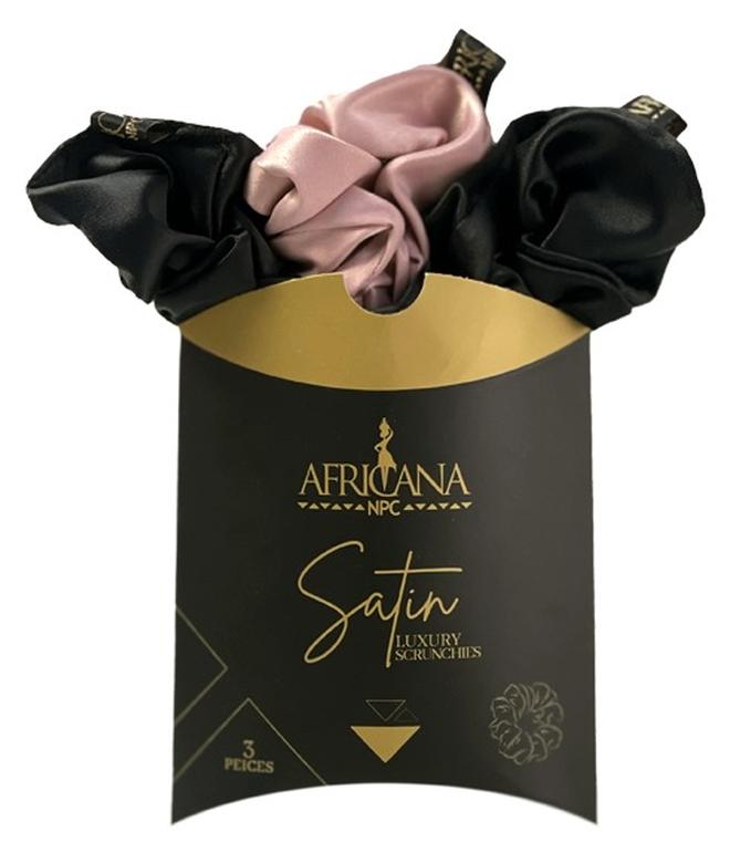 Africana Luxury Satin Scrunchies - 3 Peices