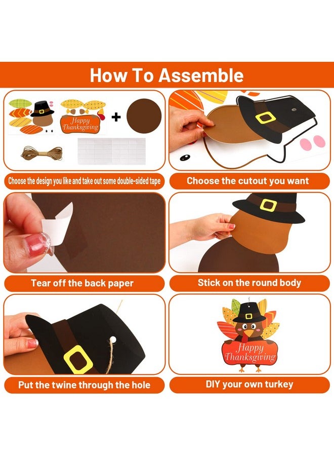 Fancy Land Thanksgiving Turkey Craft Kits Make A Turkey Crafts For Kids Door Hanging Ornament Party Favors Supplies 5 Set  - Image 5