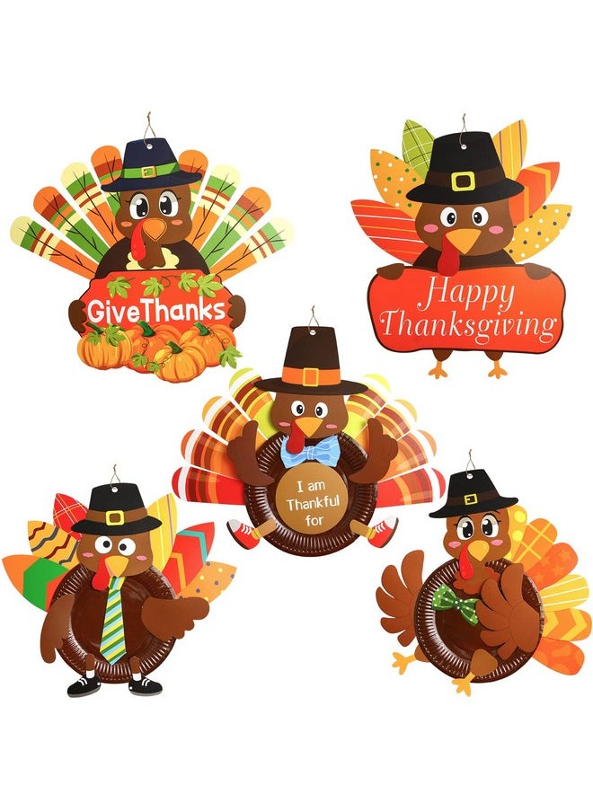 Fancy Land Thanksgiving Turkey Craft Kits Make A Turkey Crafts For Kids Door Hanging Ornament Party Favors Supplies 5 Set  - Image 2