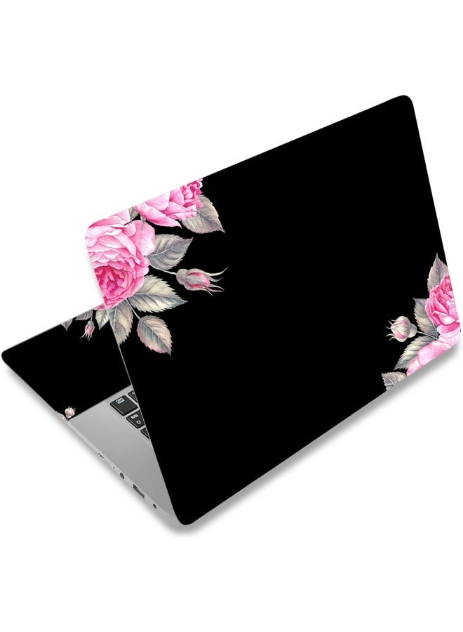 icolor Black Flower 11.6 13 13.3 14 15 15.6 Inch Netbook Laptop Skin Sticker Reusable Protector Cover Case for Laptop Notebook - Image 1