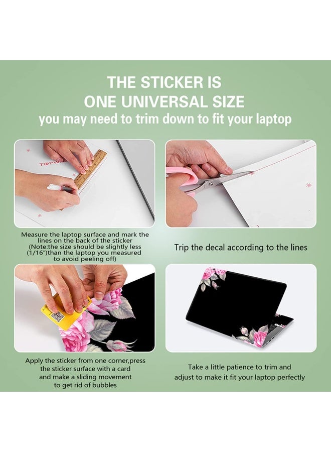 icolor Black Flower 11.6 13 13.3 14 15 15.6 Inch Netbook Laptop Skin Sticker Reusable Protector Cover Case for Laptop Notebook - Image 2