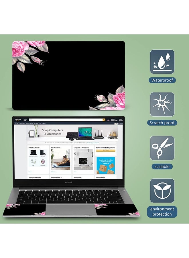 icolor Black Flower 11.6 13 13.3 14 15 15.6 Inch Netbook Laptop Skin Sticker Reusable Protector Cover Case for Laptop Notebook - Image 5