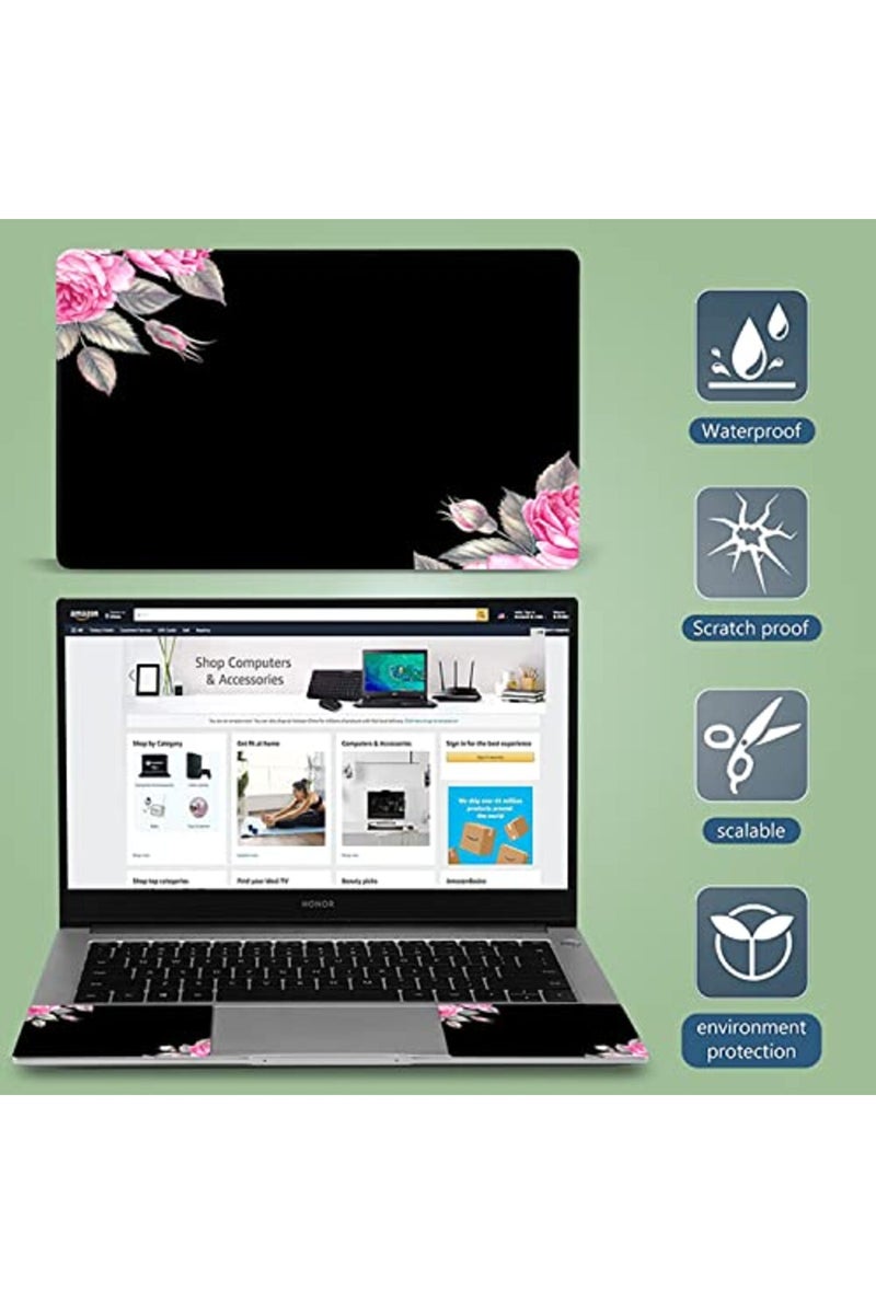 icolor Black Flower 11.6 13 13.3 14 15 15.6 Inch Netbook Laptop Skin Sticker Reusable Protector Cover Case for Laptop Notebook - Image 5
