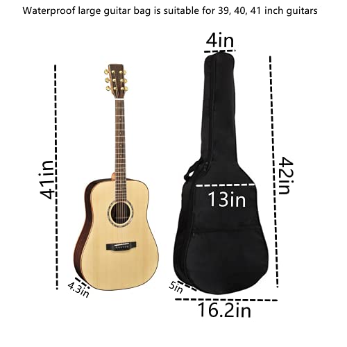DongAi 41-inch Acoustic Guitar Bag With Adjustable Shoulder Strap. Guitar Bag With Back Hanging Loop, Suitable for Acoustic Guitars, Electric Guitars, Bass Guitars, and Classical Guitars - Image 2