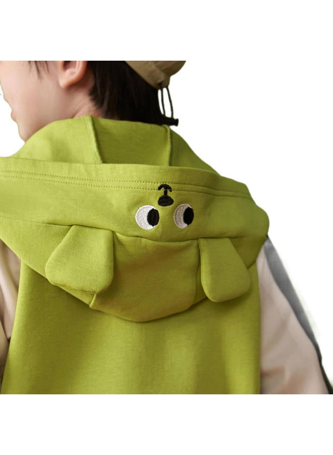 Ask Junior Boys' Sports Suit Spring Sports Hooded Jacket + Pants Set Green 110 - Image 1