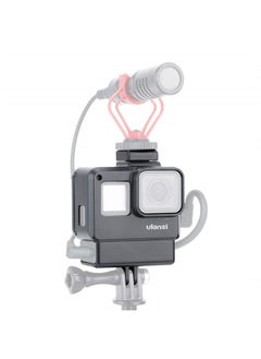 V2 Multifunctional Vlogging Case w Cold Shoe Mount for Microphone LED Video Light,Wire Connectable Frame Housing Shell Mount Cage for Gopro Hero 7 6 5 Action Camera Video Vlog Creator Setup