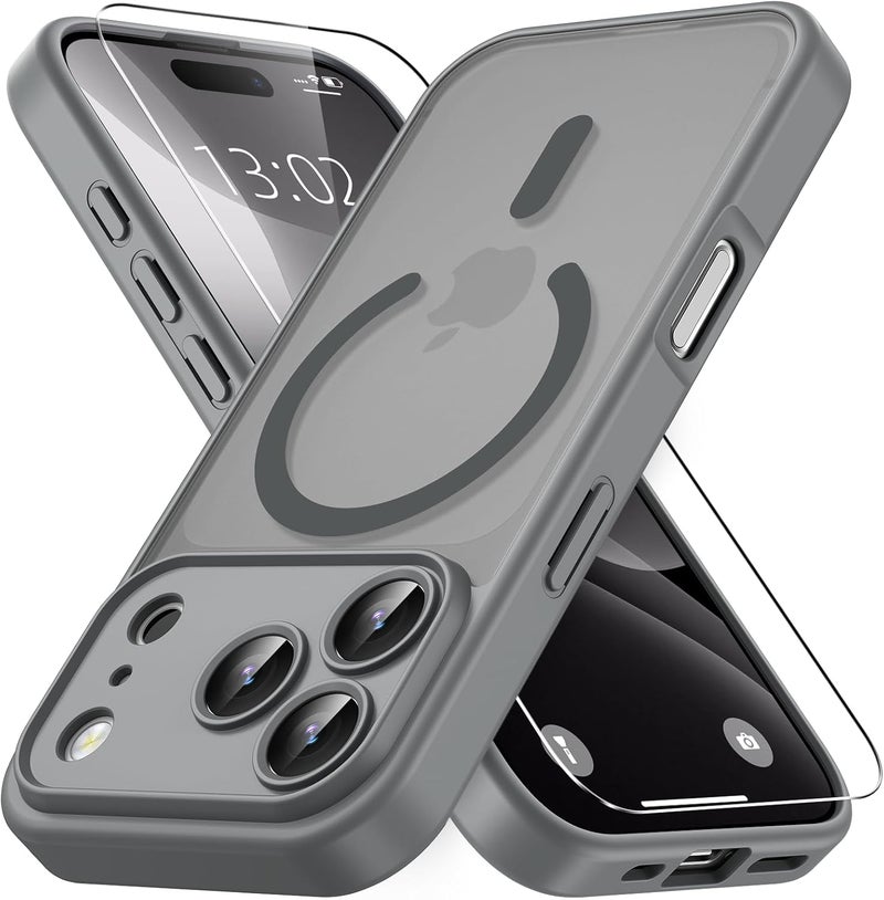 Vansdon Magnetic for iPhone 17 Pro Case with 1 Protective Glass, Compatible with Magsafe, Military Standard Drop Protection, Translucent Matte Back, Shockproof Mobile Phone Case for iPhone 17 Pro - Image 1