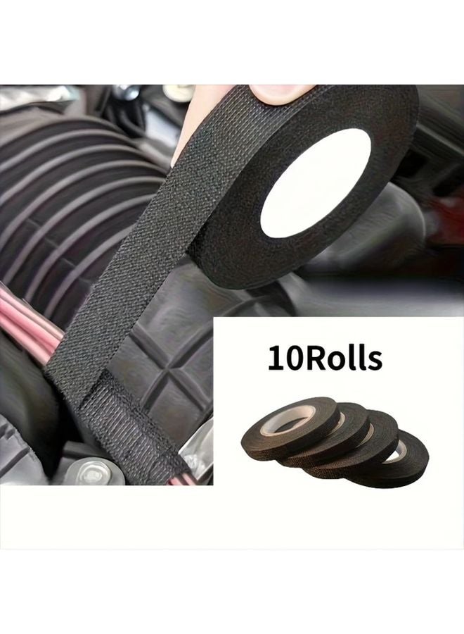 10 Rolls High Temperature Car Electrical Tape Waterproof Soundproof Vibration Reduction - Image 1