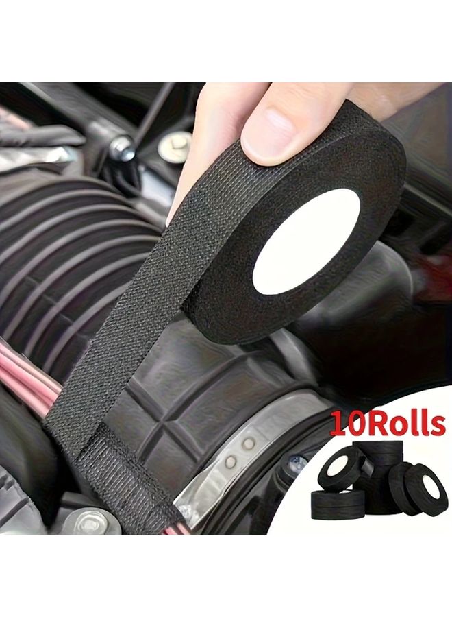 10 Rolls High Temperature Car Electrical Tape Waterproof Soundproof Vibration Reduction - Image 2