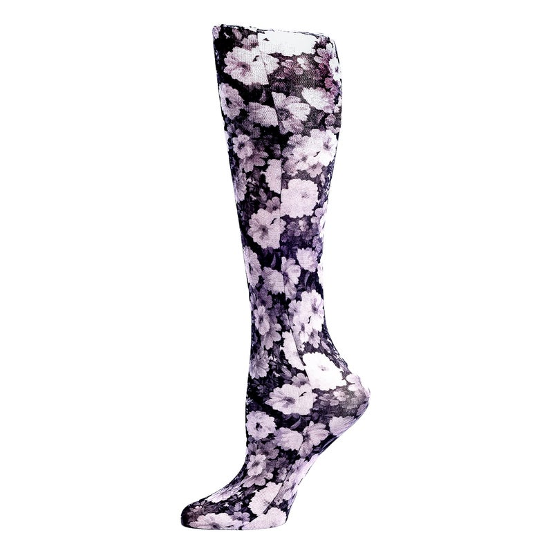 Celeste Stein Therapeutic Compression Socks Noir Roses 1520 mmHg Moderate Ant Floral 06 Ounces - Image 3