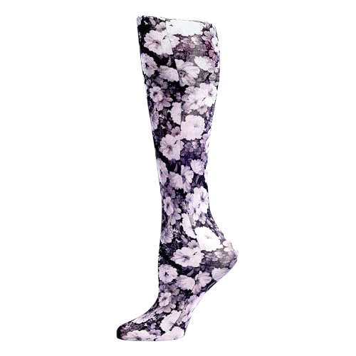 Celeste Stein Therapeutic Compression Socks Noir Roses 1520 mmHg Moderate Ant Floral 06 Ounces - Image 2