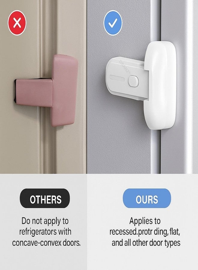 DRANZ Baby Safety Fridge Lock - Strong Adhesive Child Proof Refrigerator & Freezer Latch, Upgraded Toddler Safety Lock for Single Door, Easy Install Cabinet Door Lock, Baby Proofing Kitchen Accessorie - Image 5