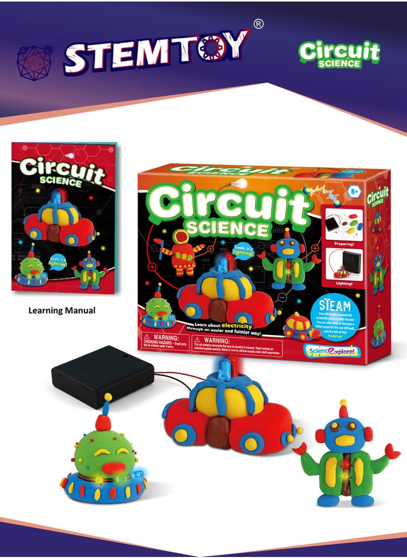 STEMTOY STEM Circuit Clay Science Kit – Educational Electric Circuit Building Toy for Kids, Learn Circuitry with Conductive & Insulating Clay, Fun DIY Physics Experiment for Early Learners  - Image 1