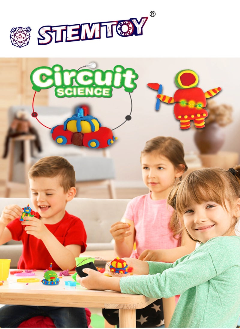 STEMTOY STEM Circuit Clay Science Kit – Educational Electric Circuit Building Toy for Kids, Learn Circuitry with Conductive & Insulating Clay, Fun DIY Physics Experiment for Early Learners  - Image 5