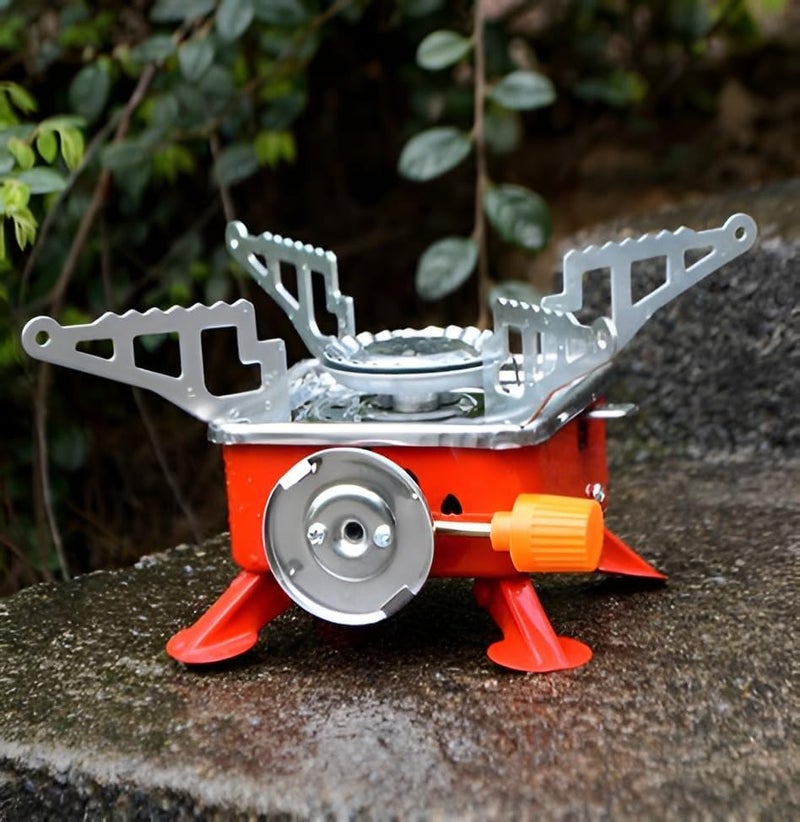 THE VENTI Portable Gas Stove Mini Portable Square-Shaped 2800W Gas Butane Burner Camping Stove travelling Stainless Steel Cooking Stove Folding Furnace Stove with Storage Bag - Image 2