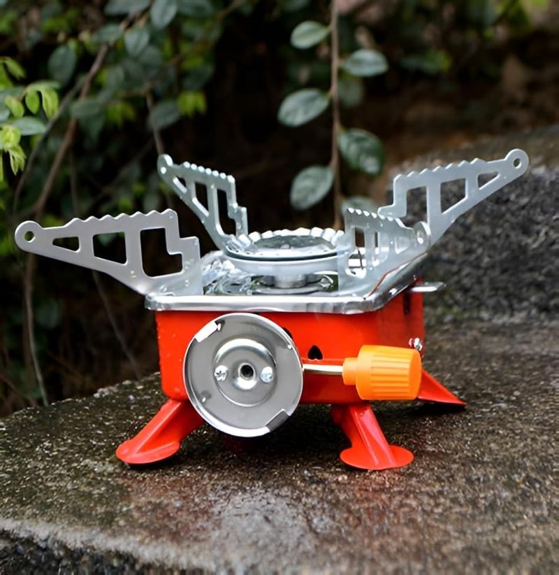 THE VENTI Portable Gas Stove Mini Portable Square-Shaped 2800W Gas Butane Burner Camping Stove travelling Stainless Steel Cooking Stove Folding Furnace Stove with Storage Bag - Image 1