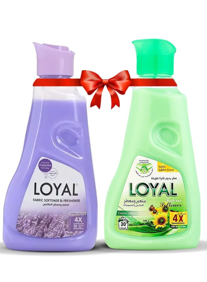 لويال منعم أقمشة 2 × 750 مل برائحة البنفسج الأرجواني + الوادي الأخضر